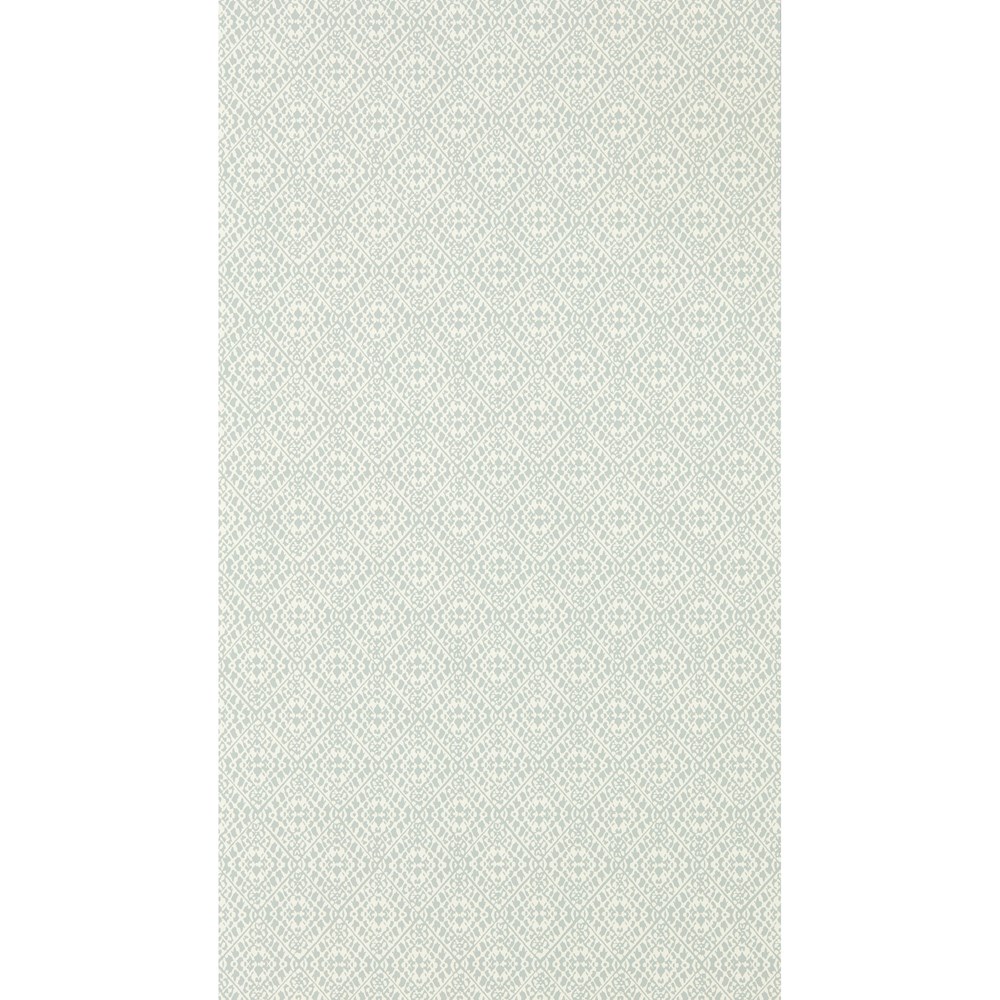 Pinjara Trellis Wallpaper 216789 by Sanderson in Blue Clay